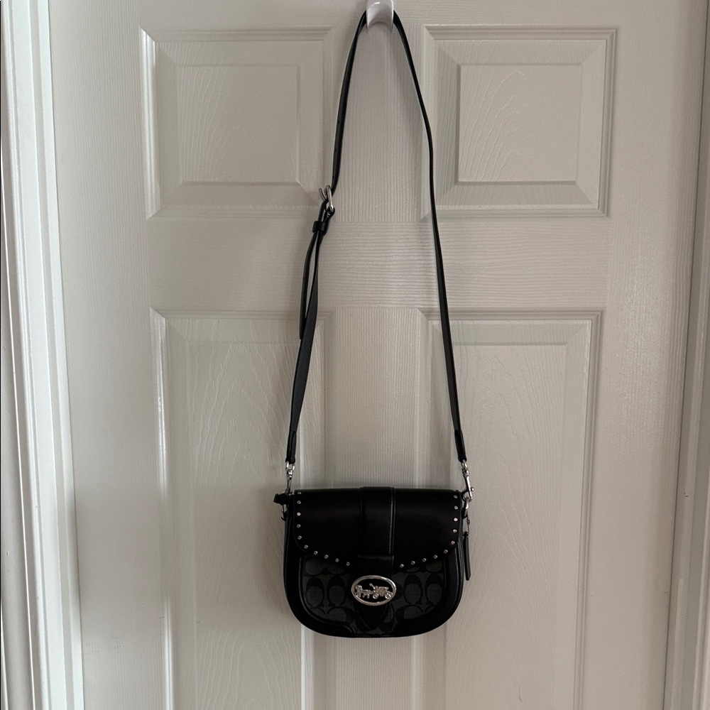 Coach Black Crossbody Bag with Silver Details